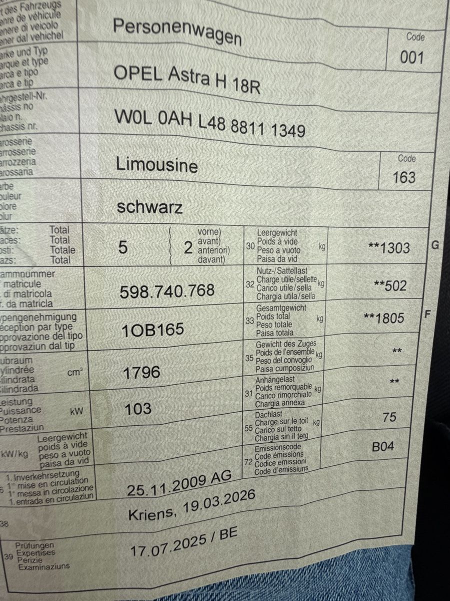 Opel Automobili: Opel Astra 1.8 Automat  – Usato da Hunzenschwil venduto da Car.2015 8