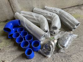 63mm Aluminium Ladeluftrohr Set Silikonschlauch Tuning LLK