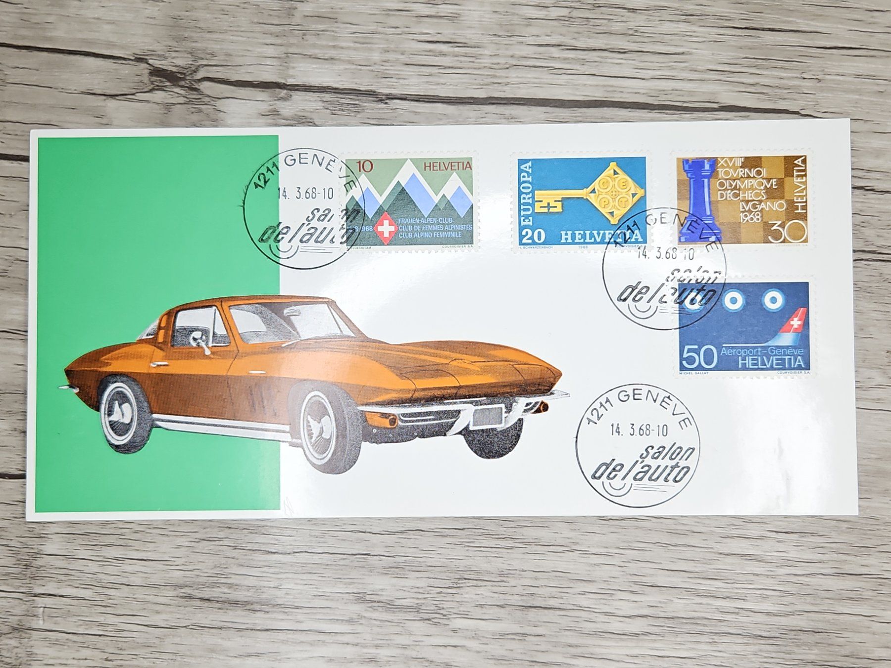 Alle Briefmarken: CL04 Carte Postale + Timbre Suisse 1968 – Gebraucht aus Cousset von Patrick_Collections