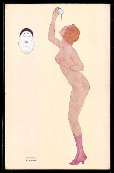 Ansichtskarten: Raphael Kirchner: La Gourmandise, Nackte – Gebraucht aus Berlin von bartko-reher