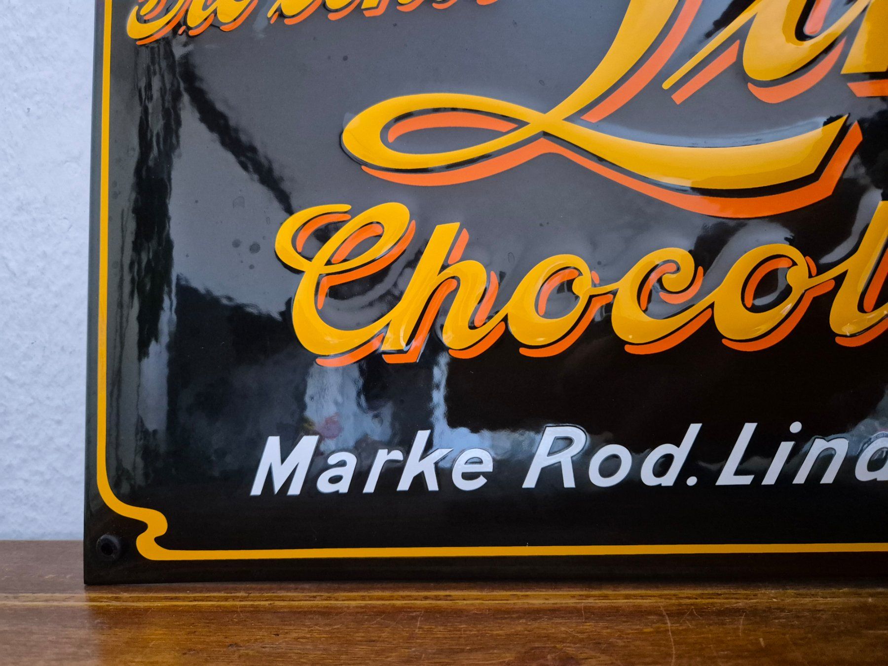 Lindt Insegne: Emailschild Lindt & Sprüngli Chocolade Emaille Schild Retro – Nuovo (secondo la descrizione) da Schaffhausen venduto da pfanis09 4