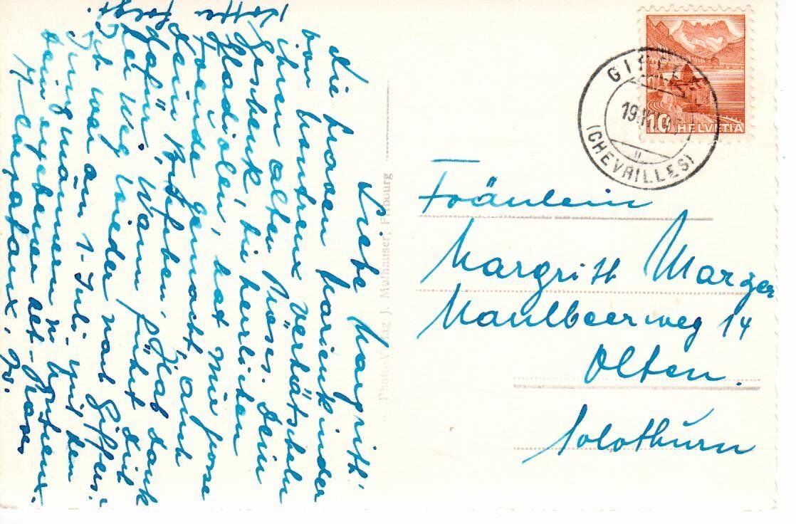 Cartoline postali: Pfarrkirche von Giffers – Usato da Wolhusen venduto da Curver9 1