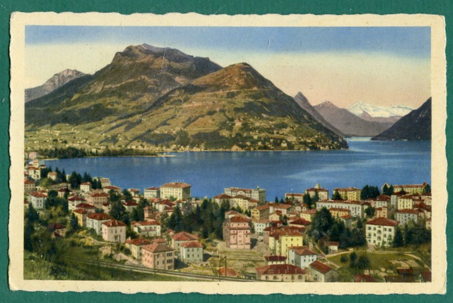 Cartoline postali: Lugano-Paradiso e Monte Brè, gelaufen, ca. 1930 – Usato da Sargans venduto da Hausi1951