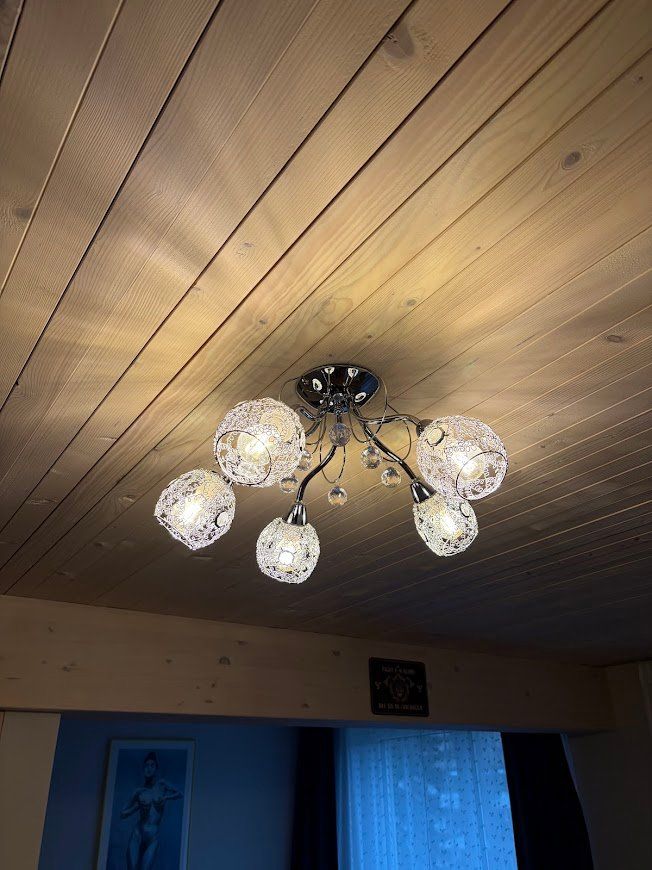 Lampadari & plafoniere: Deckenlampe mit 5-flammig, Chromkörbchen – Usato da Riehen venduto da Kalle1358 2