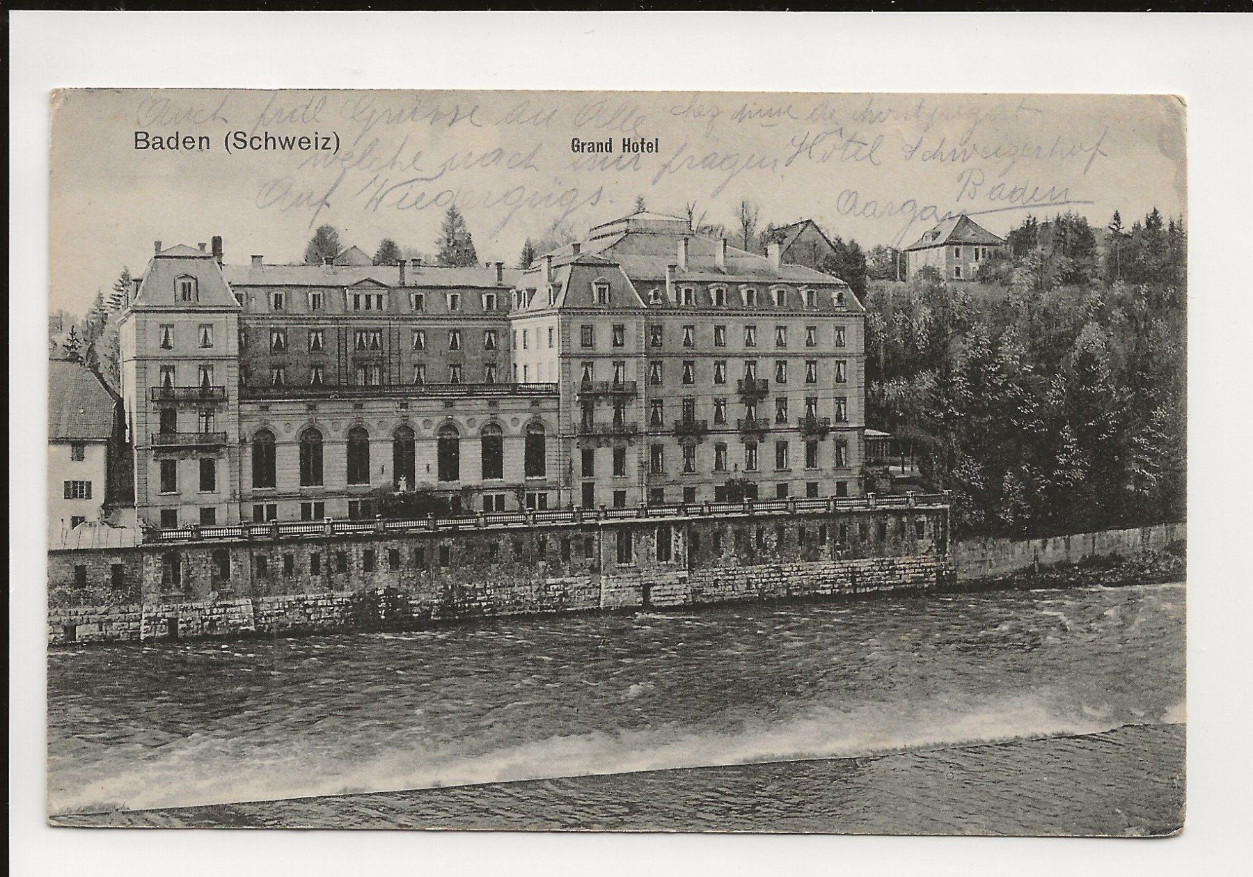 Ansichtskarten: AK 1918  Baden Grand Hotel – Gebraucht aus Greifensee von 315WDO