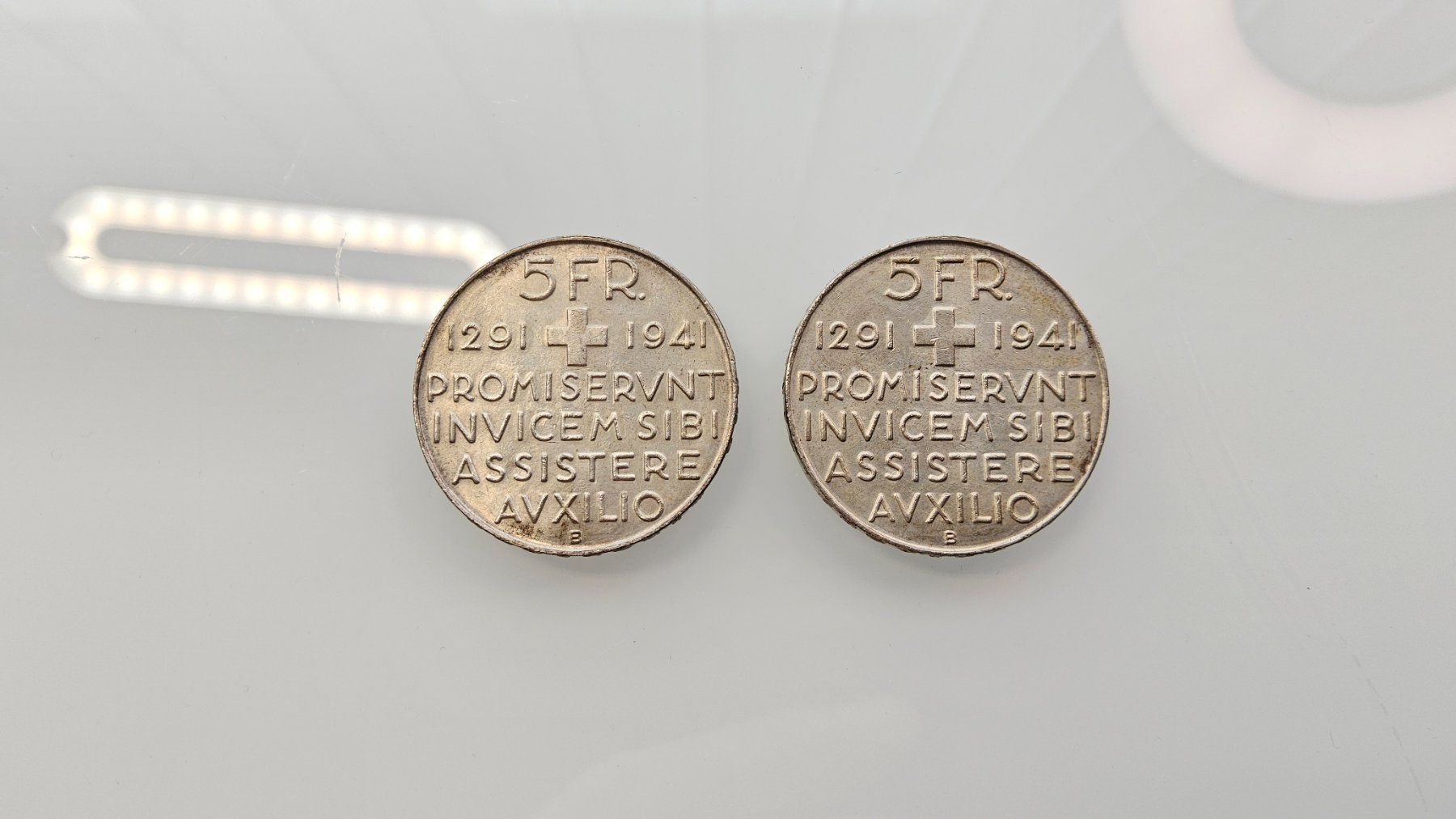 Alle Münzen: 2 Pièces commémorative en argent 1941 – Gebraucht aus Malleray von Frederic24 3