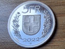 5 Franken 2022 - unzirkuliert/Stempelglanz!