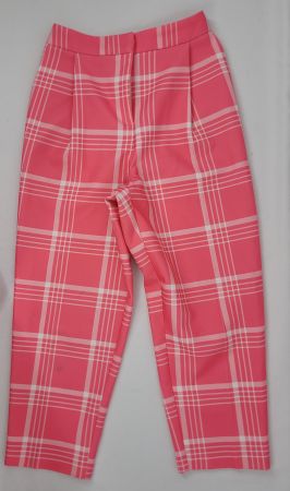 Pantalon à carreaux rose