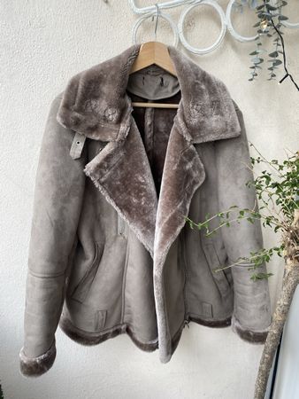 Veste aviateur doublée mouton synthétique taille L beige