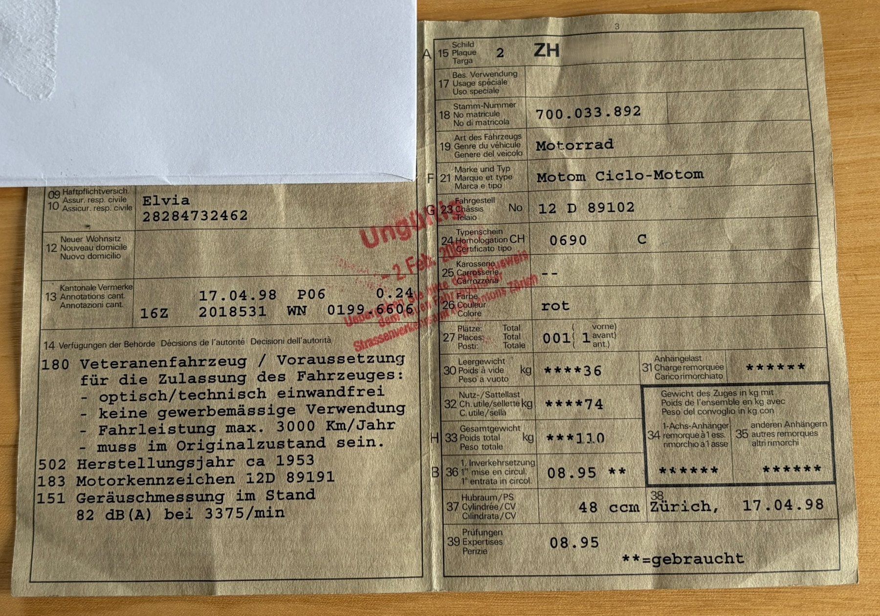 Motom Route: MOTOM 12D – D'occasion à Pfäffikon ZH par Maxprata 9
