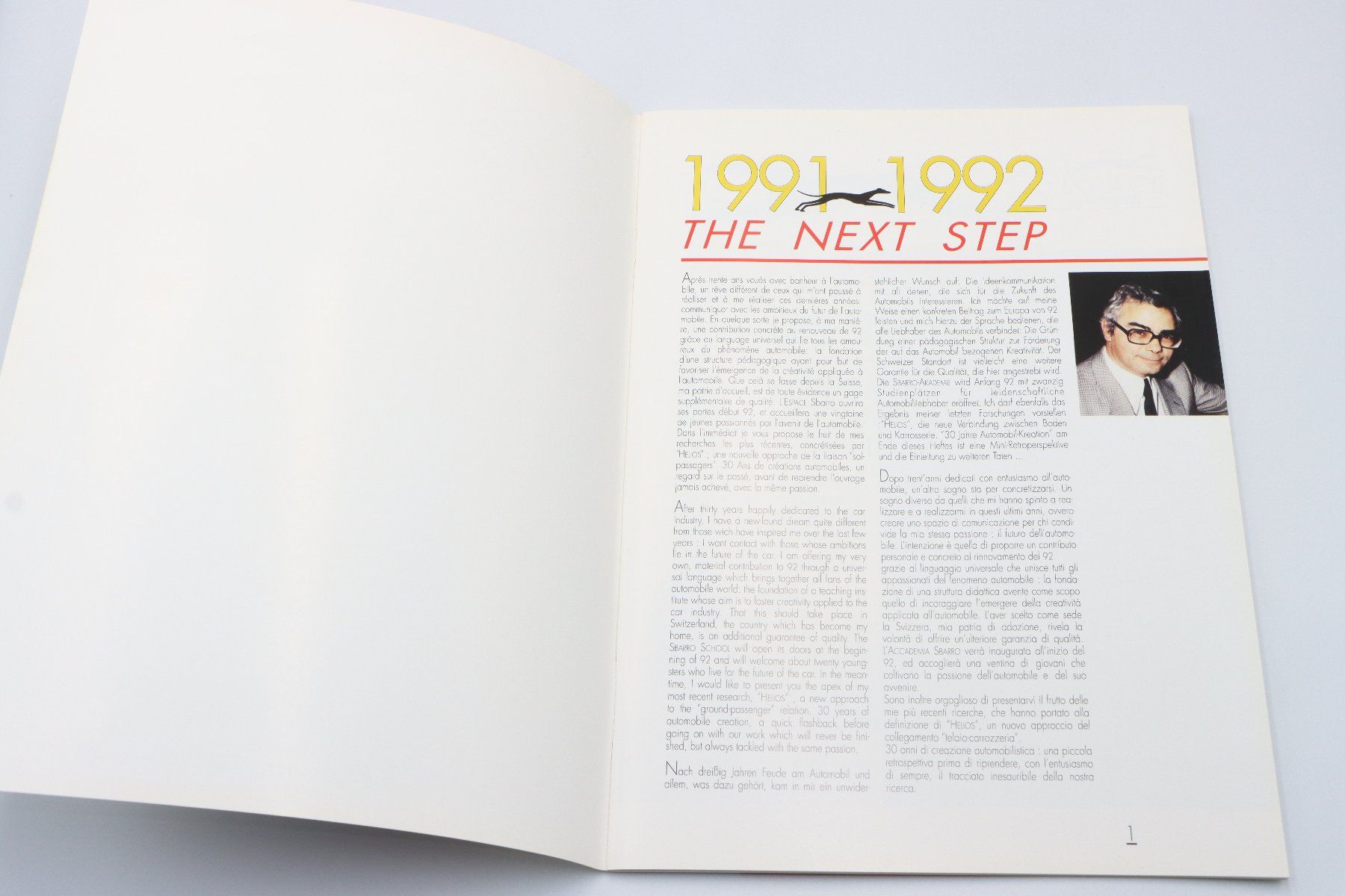Dokumente: Sbarro Next Step 1992 Prospekt – Gebraucht aus Bühl b.Aarberg von Collectorpassions 2