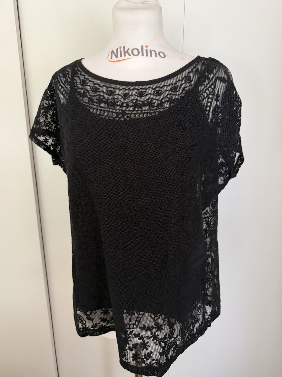 Ralph Lauren Top: Ralph Lauren Damen Spitzenbluse schwarz Grösse L – Usato da Winterthur venduto da tat_ky5h 1