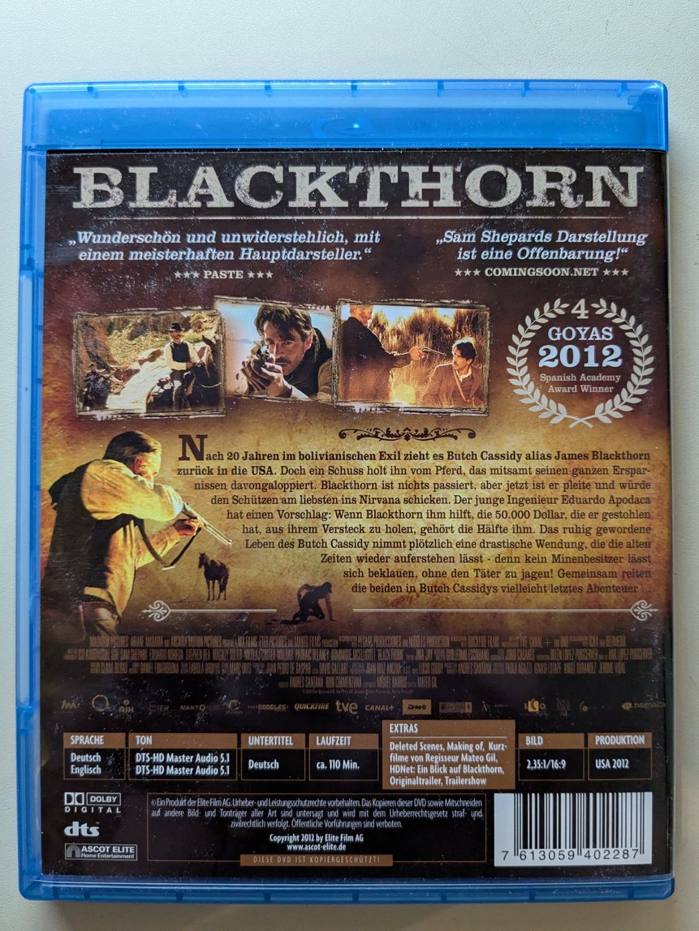 Tous les DVDs: "Blackthorn" mit Sam Shepard [Blu-ray] – D'occasion à Port par gecotom 1