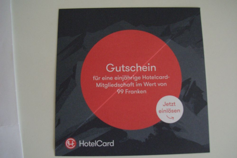 CHF 99 Bon für einjährige HOTELCARD einlösbar bis 31.12.2024 (Neu und ...