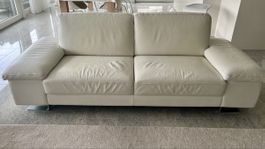 Ledersofa in Off-White | 230 cm, gepflegter Zustand