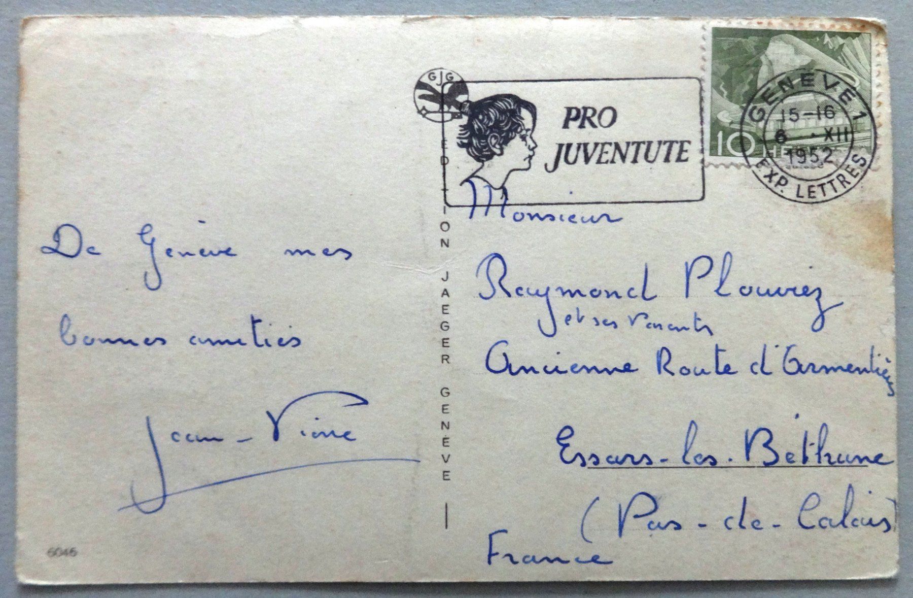 Cartoline postali: Souvenir de Genève – Difettoso da Fétigny venduto da Billy2miny 1