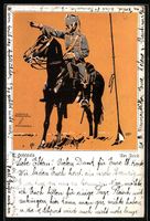 Ludwig Hohlwein: Husar zu Pferd am Feind