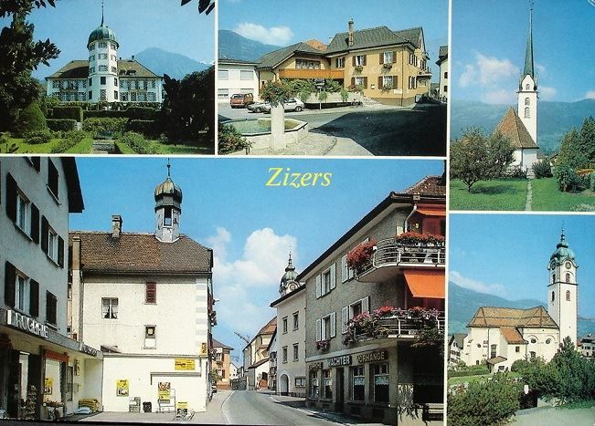 Cartoline postali: ZIZERS Dorfstrasse - Geschäft Wachter – Usato da Jona venduto da philajona