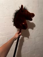 Plush Hobby Horse on Wooden Stick Brown Acceptable