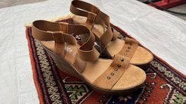 🔥Keilabsatz Sandalen braun Damen Grösse 39 Leder