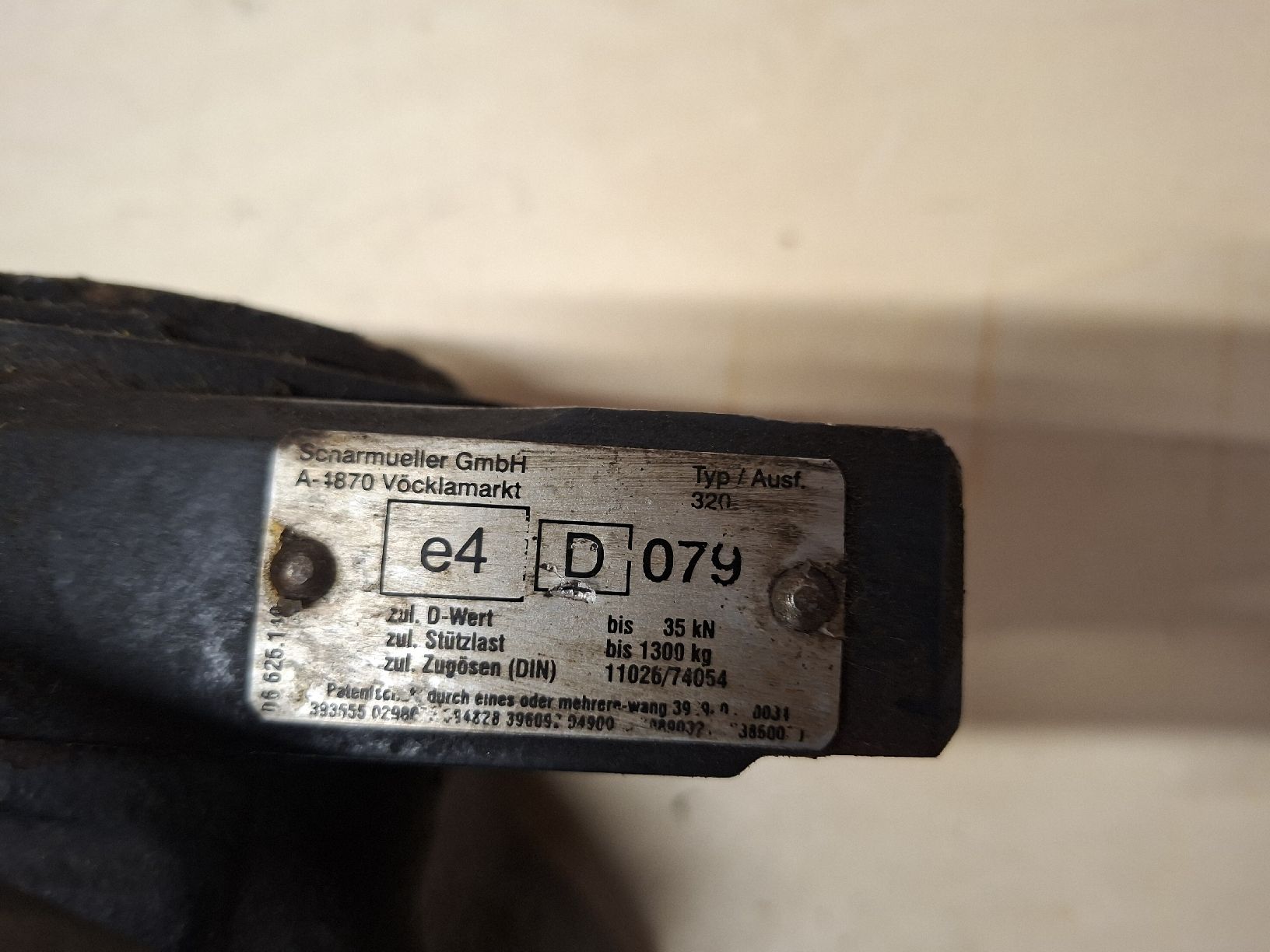 Ganci per rimorchio: Zugmäul mit Adapterplatte / Type Ausf.320 Anhängerkupplung – Usato da Niederuzwil venduto da peter. 5