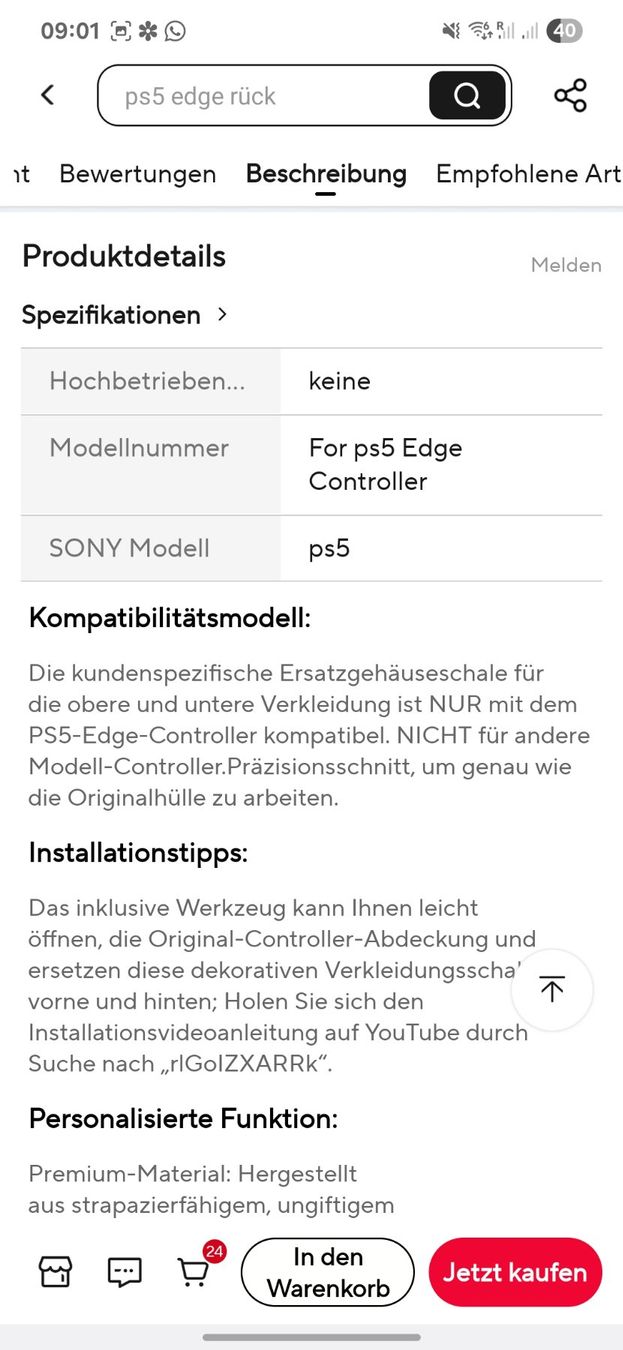 Sony Controller: Shell PS5 Edge Controller – Neu und originalverpackt aus Wiler b.Utzenstorf von Taemy_Suu 3