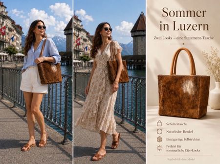 HUMAWACA KUHFELL TASCHE SHOPPER TASCHE WOW