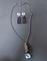 Konplott, Holz-Metall Schmuckset: Halskette & Ohrringe