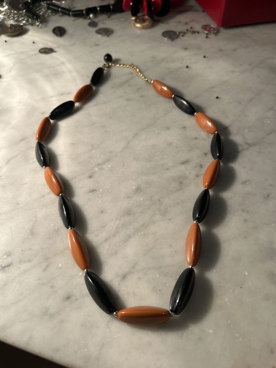 Collier Fantaisie Argenté Style Vintage Années 90 - Occasion - Bijou Rétro