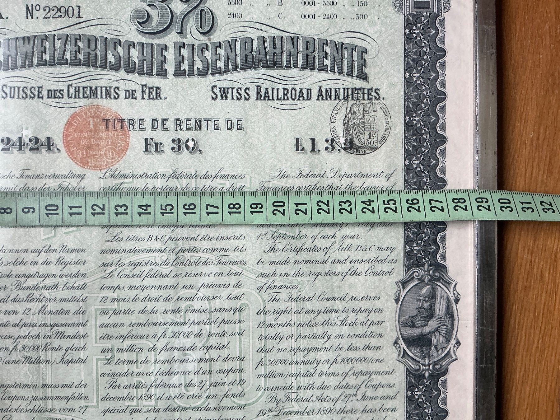 SBB/CFF/FFS Dokumente: Historisches Wertpapier - Schweizerische Eisenbahnren – Gebraucht aus Maur von 20hcodracir11 4