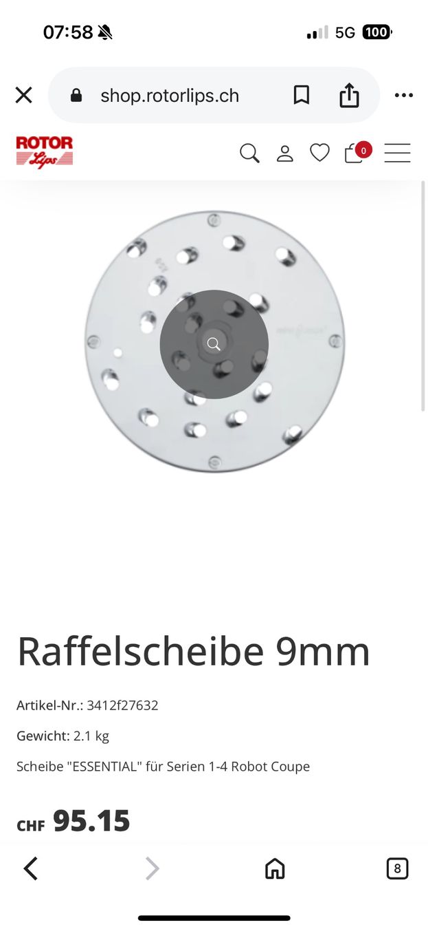 Lips Elettrodomestici da cucina: Rotor Gemüseschneide Aufsatz 20l – Usato da Bern venduto da leo_n862 5