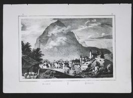 Glarus Lithographie  von Weibel Comtesse 1836