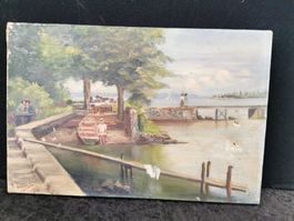 ANCIENNE HUILE SUR TOILE SIGNÉE ET DATÉE 1915