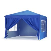 Pavillon blau mit Fenstern 3x3m