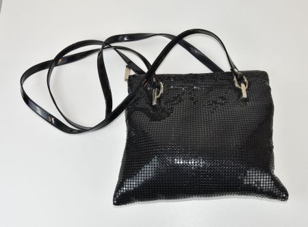Damen Tasche Schultertasche Pailletten Glitzer/schwarz/34x28