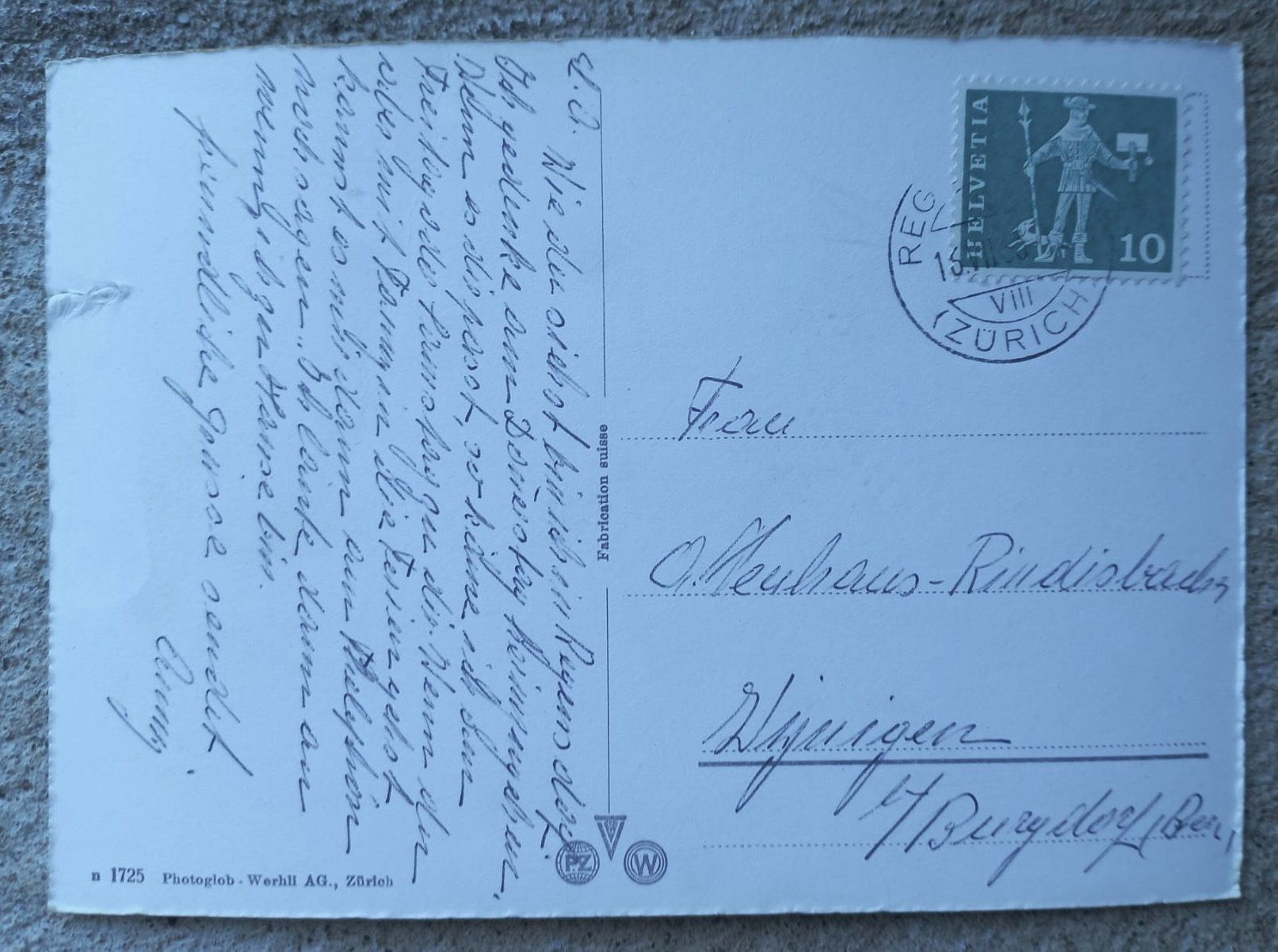 Ansichtskarten: AK Regensdorf 1960 – Gebraucht aus Burgdorf von glasrabe01 1