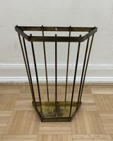 Schlichter Art Deco Messing Schirmständer Wandschirmständer