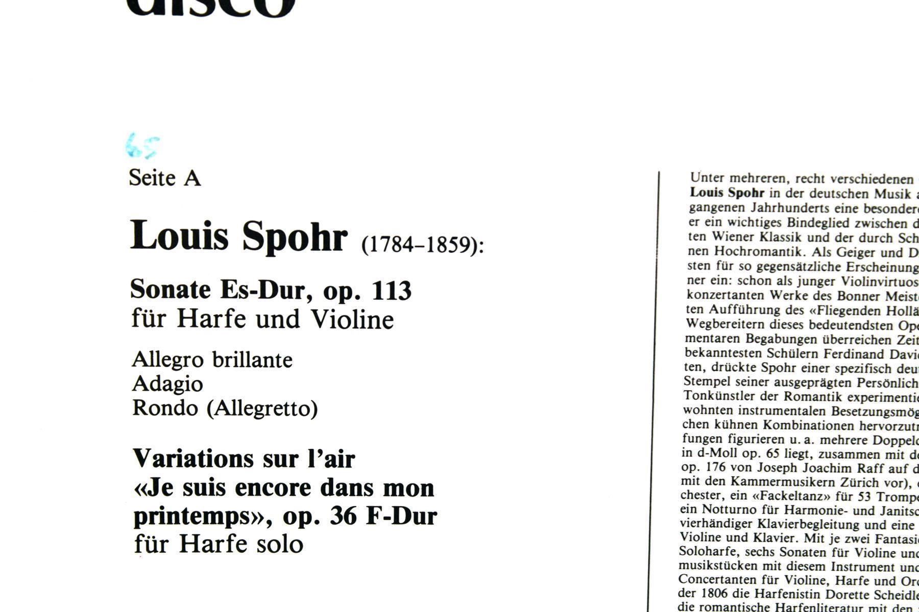 Strumenti musicali: LOUIS SPOHR: Harfe Und Violine – Usato da Bern venduto da kultiges 5