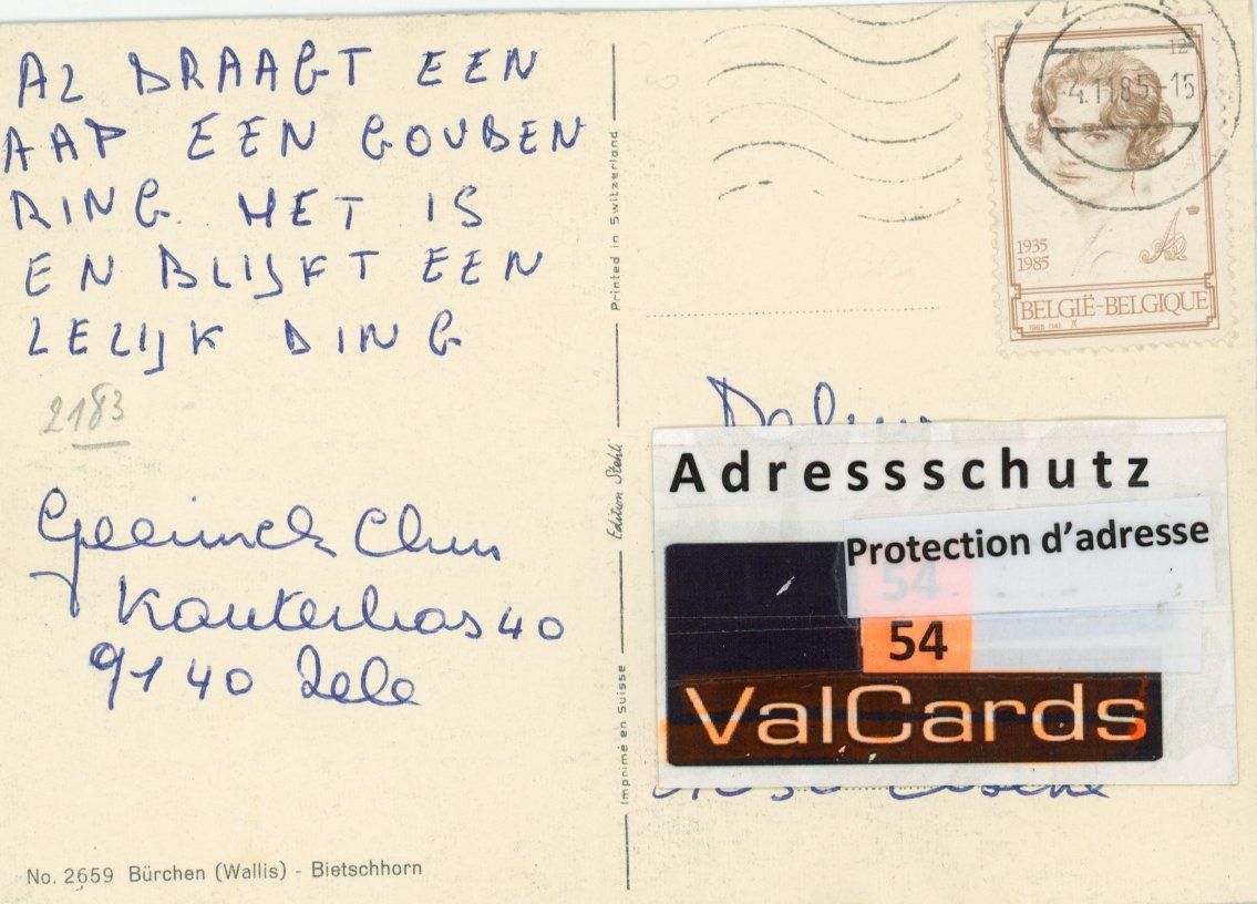 Cartes postales: Bürchen  VS  im Herbst      um 1985 – D'occasion à Brig par Valcards54 1