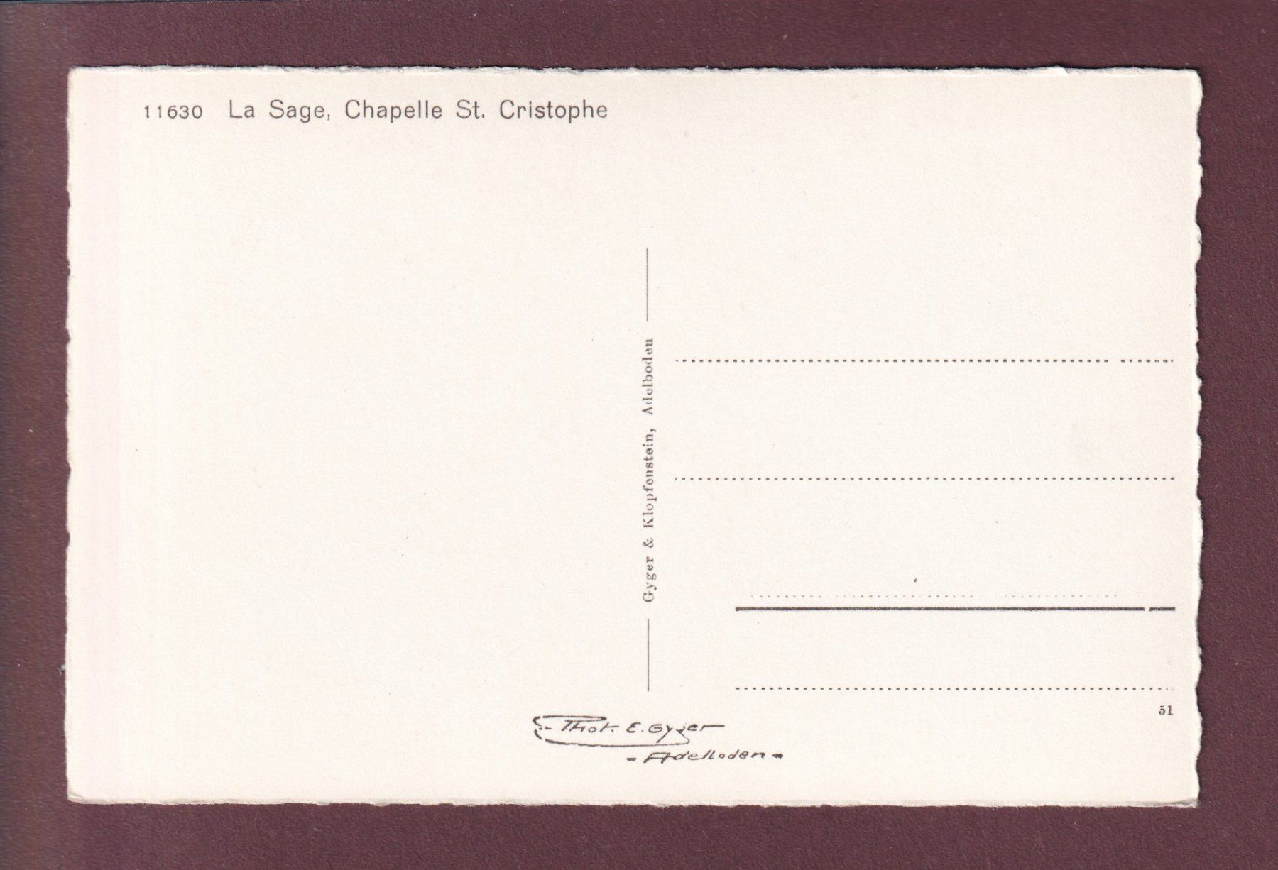 Cartoline postali: LA SAGE - Chapelle St. Christophe – Usato da Pully venduto da nicecards 1