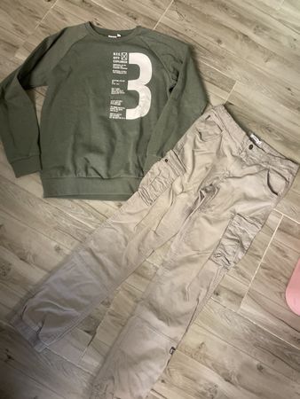 Name it Khaki Hosen & Pullover Set, Gr.158-164, Top Zustand