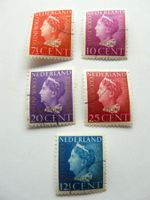 Niederlande 1946/47 Königin Wilhelmina; 5 Werte Gestempelt