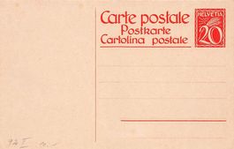 Postkarte Ganzsache ungelaufen - 20 Rp