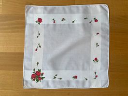 Taschentuch  Mouchoir   Rosen  Grundton  hellblau