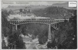 Schwarzwasser - Eisenbahnbrücke mit Dampfzug