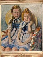 93x103/ handgemaltes Öl Gemälde Mädchen mit Tracht