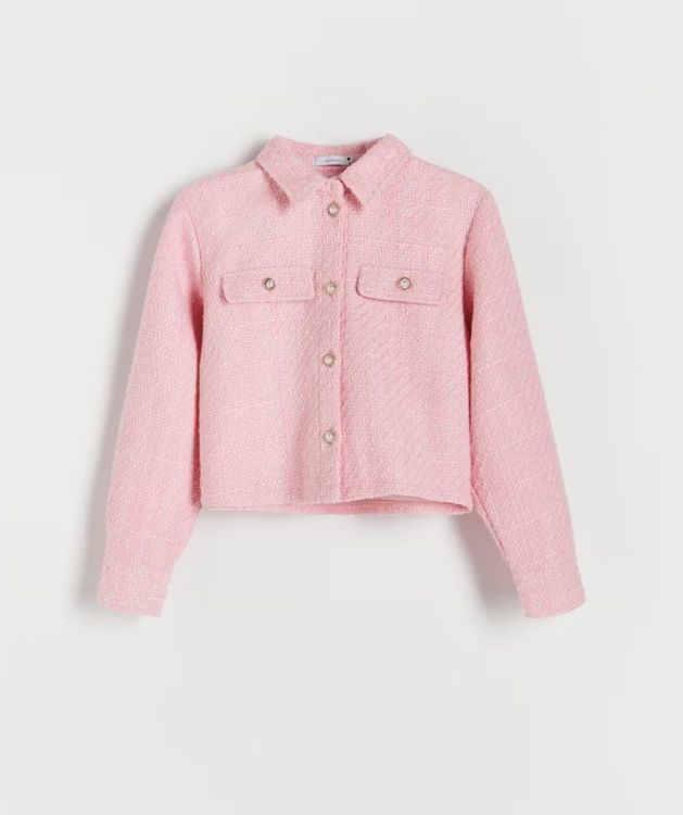 Pink Tweed Jacket Reserved S Pearl Buttons (Neu (gemäss Beschreibung ...