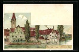 Litho Stein am Rhein, Teilansicht mit Ki