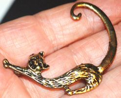 Ohrstecker D-960 – Katze goldig Metall 1 Stück