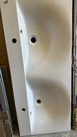Lavabo- Doppel, design, Corian/Polymer-Mineral, weiss
